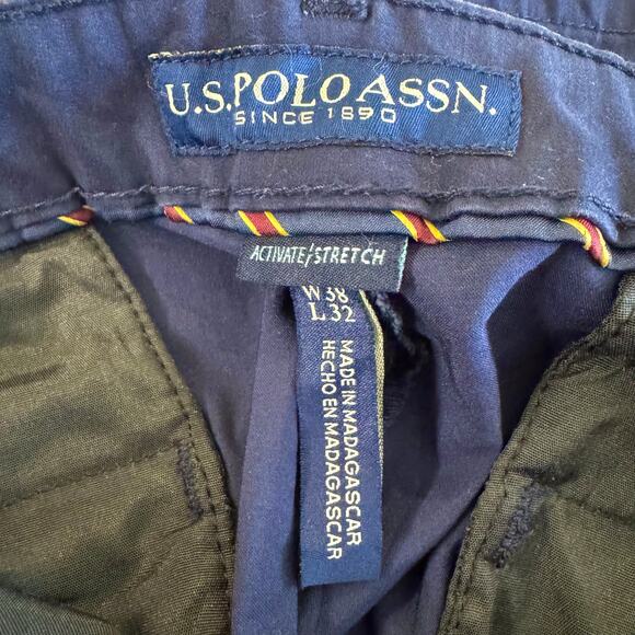 NWT U.S. Polo Assn | Autumn Navy Blue Slim Straight Chino Pants | Men’s 38x32 - Picture 8 of 9